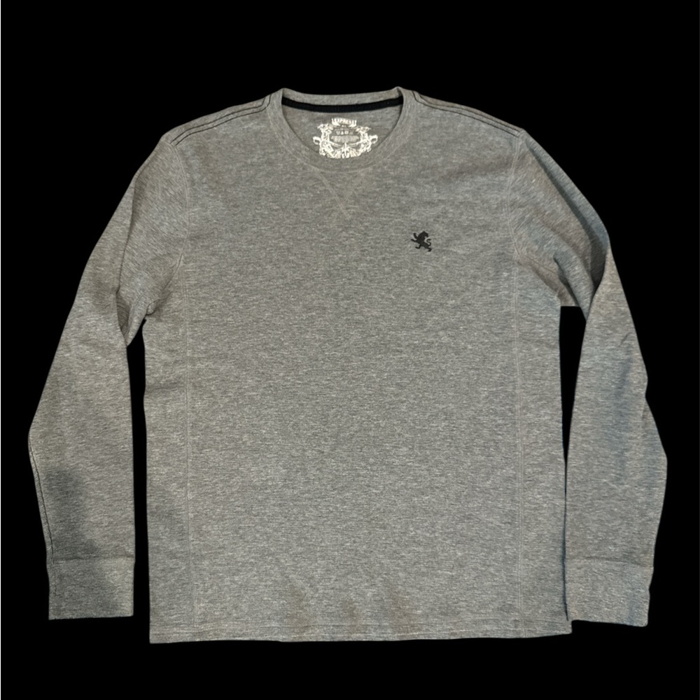 Express Gray Long Sleeve Men's Shirt waffle knit